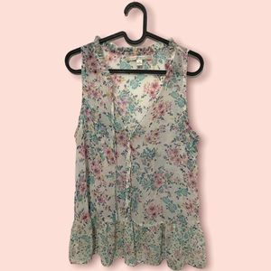 #LaurenConrad Sheer Peplum Top